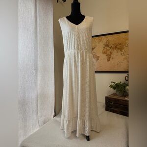 Lane Bryant sleeveless eyelet v-neck dress